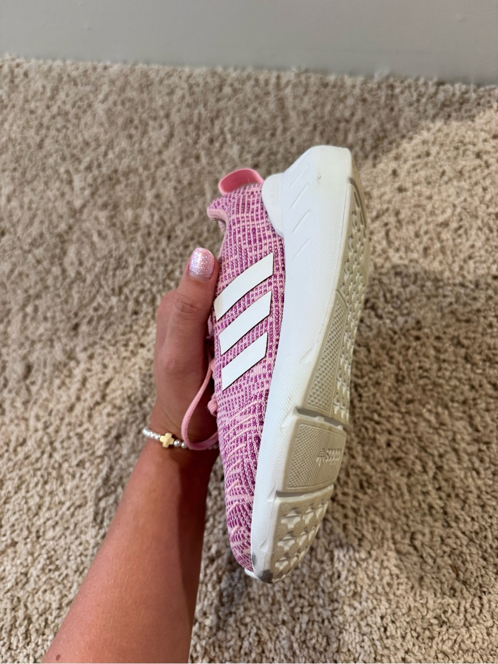 Adidas Originals Kids Pink Knit Sneakers Size 12K - Picture 8 of 11